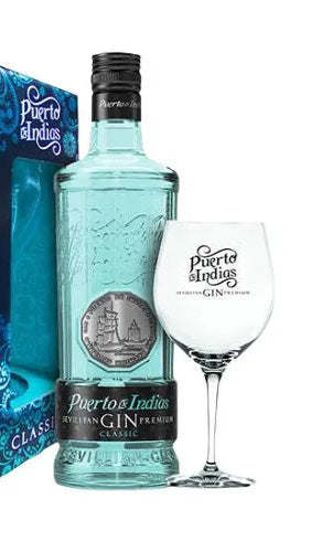 GIN PUERTO DE INDIAS CLASSIC 700ML + TACA DE VIDRO